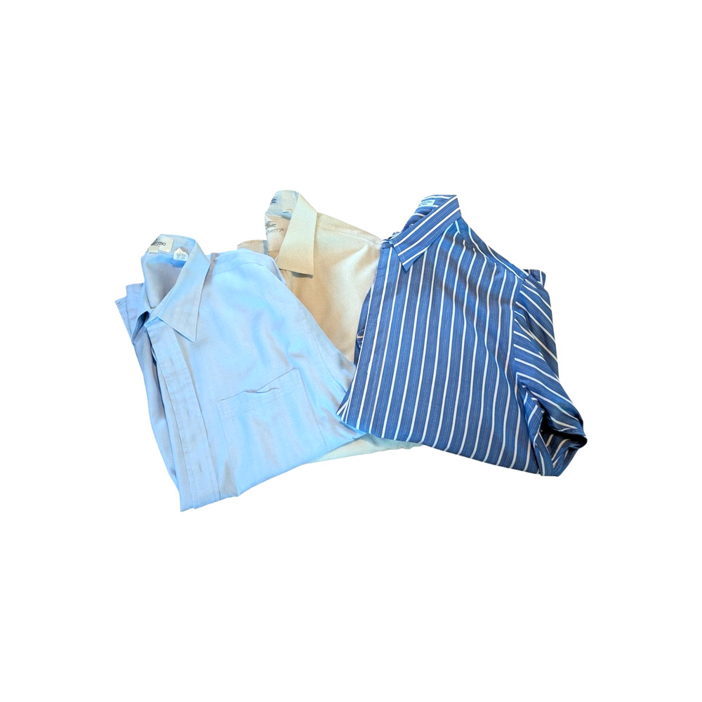 Burberry Valentino Mens Dress Shirt 17 -36 Large Blue Cotton Relaxed Fit